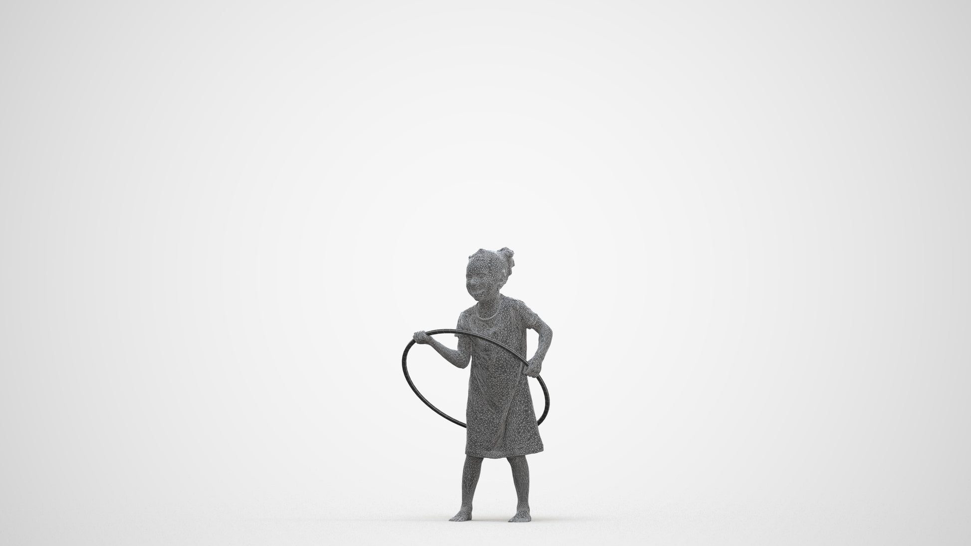 realistic 3D people girl casual kids, render-ready for V-Ray and Corona, FBX OBJ, three-quarter front view render