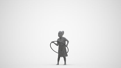 realistic 3D people girl casual kids, render-ready for V-Ray and Corona, FBX OBJ, three-quarter front view render