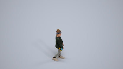 3D people model girl casual kids, scanned human for 3ds Max rendering, back view render