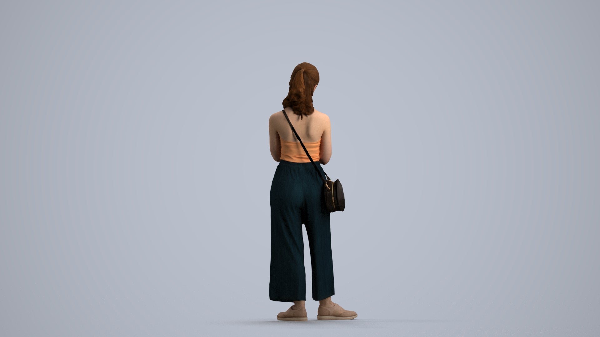 realistic 3D people girl casual kids, render-ready for V-Ray and Corona, FBX OBJ, front view render