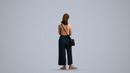 realistic 3D people girl casual kids, render-ready for V-Ray and Corona, FBX OBJ, front view render