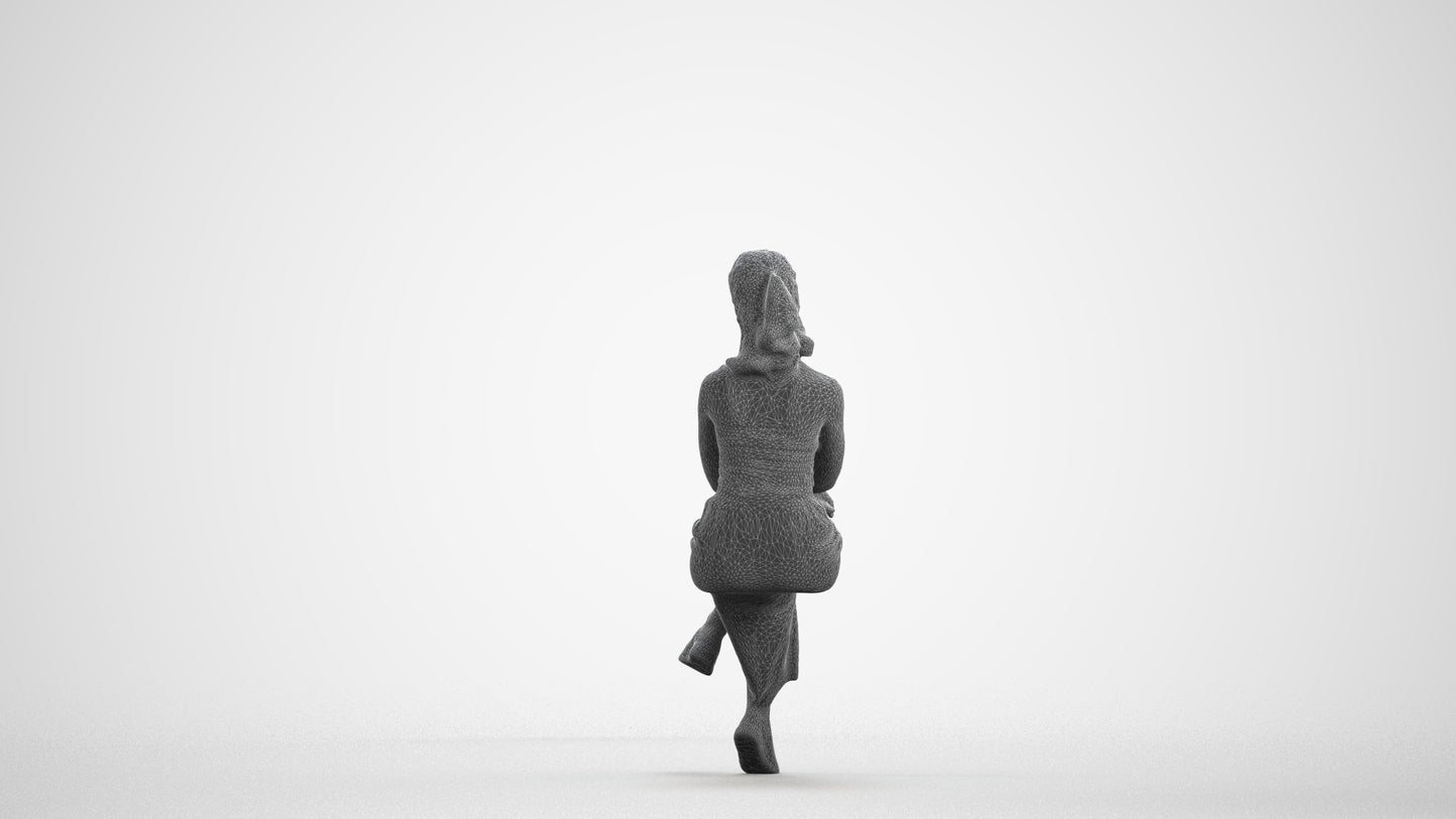 realistic 3D people girl casual kids, render-ready for V-Ray and Corona, FBX OBJ, wireframe front view