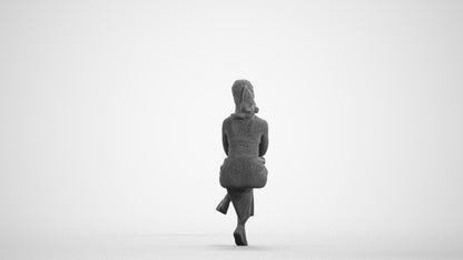 realistic 3D people girl casual kids, render-ready for V-Ray and Corona, FBX OBJ, wireframe front view