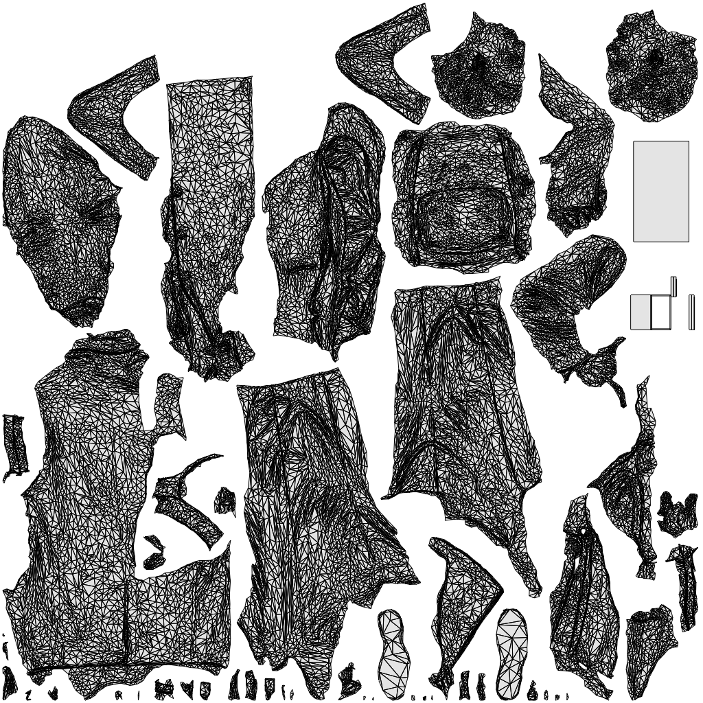 3D scanned man business, photorealistic archviz people for Enscape and SketchUp, wireframe top-down view