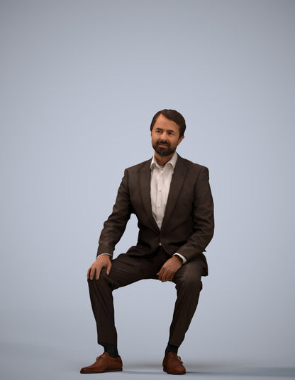realistic 3D man business, scanned archviz people for Blender and 3ds Max