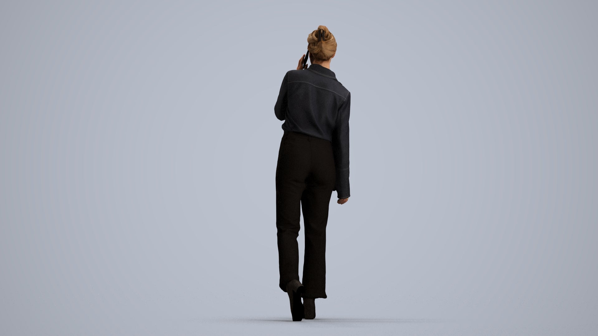 scanned 3D woman business walking, photogrammetry people for Enscape and V-Ray, front view render