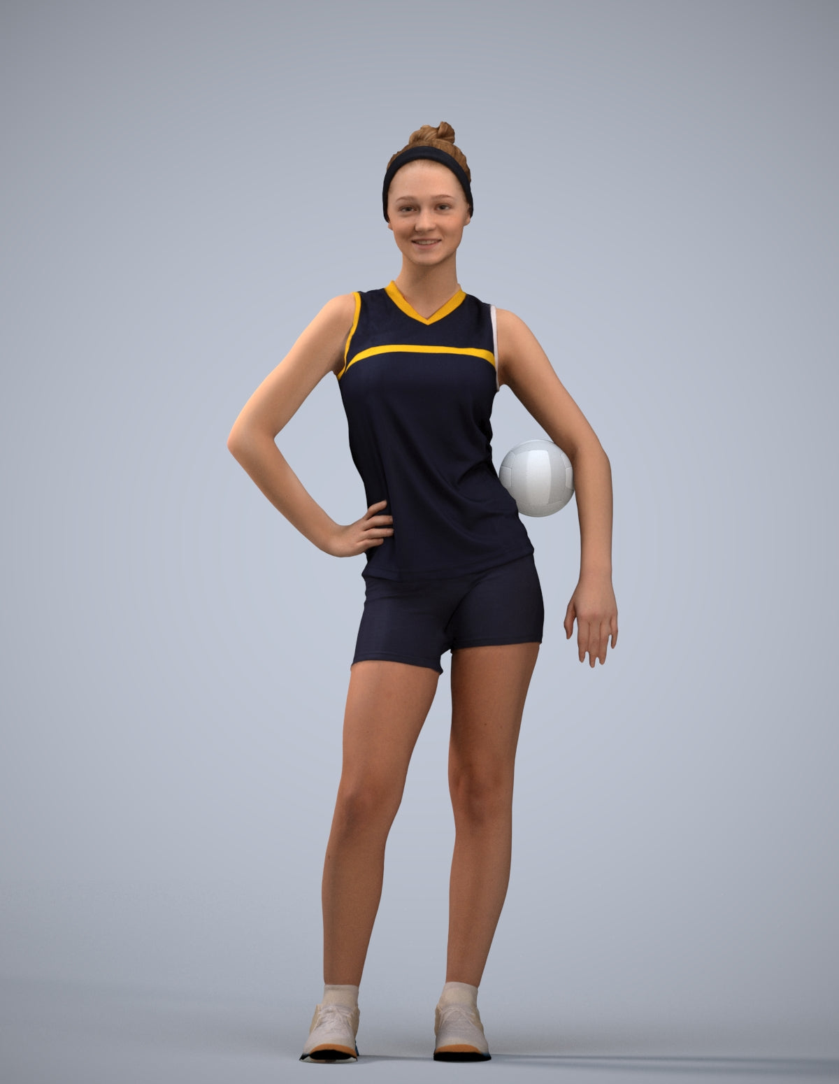 3D people model girl sport, scanned human for 3ds Max rendering