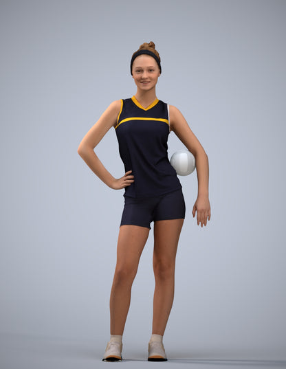 3D people model girl sport, scanned human for 3ds Max rendering