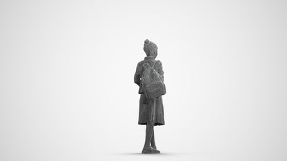 scanned 3D girl kids, photogrammetry people for Enscape and V-Ray, wireframe front view