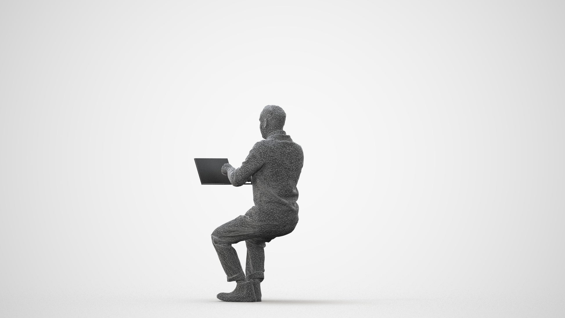 realistic 3D human man business, archviz people FBX OBJ for Blender, square thumbnail