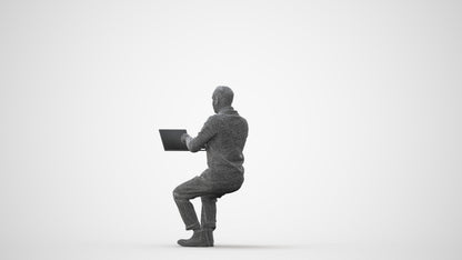 realistic 3D human man business, archviz people FBX OBJ for Blender, square thumbnail