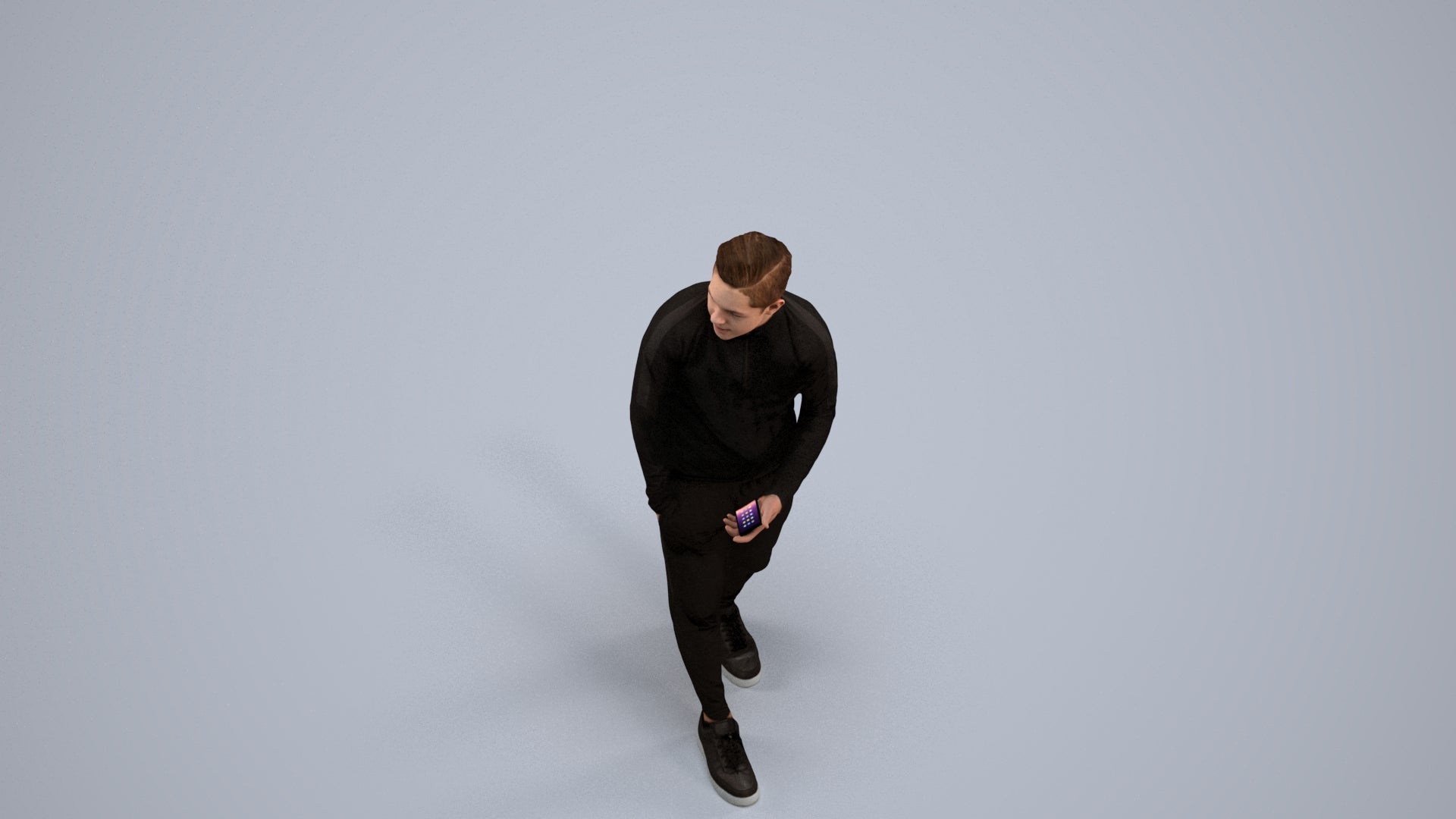 realistic 3D boy casual kids, scanned archviz people for Blender and 3ds Max, back view render