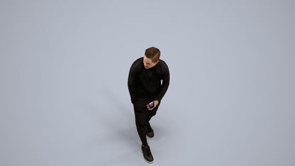 realistic 3D boy casual kids, scanned archviz people for Blender and 3ds Max, back view render