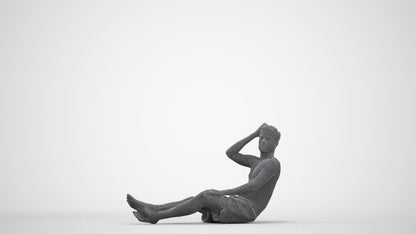 realistic 3D man pool, scanned archviz people for Blender and 3ds Max, three-quarter front view render