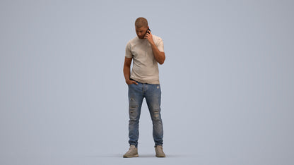 realistic 3D people man casual standing, render-ready for V-Ray and Corona, FBX OBJ, standing pose render