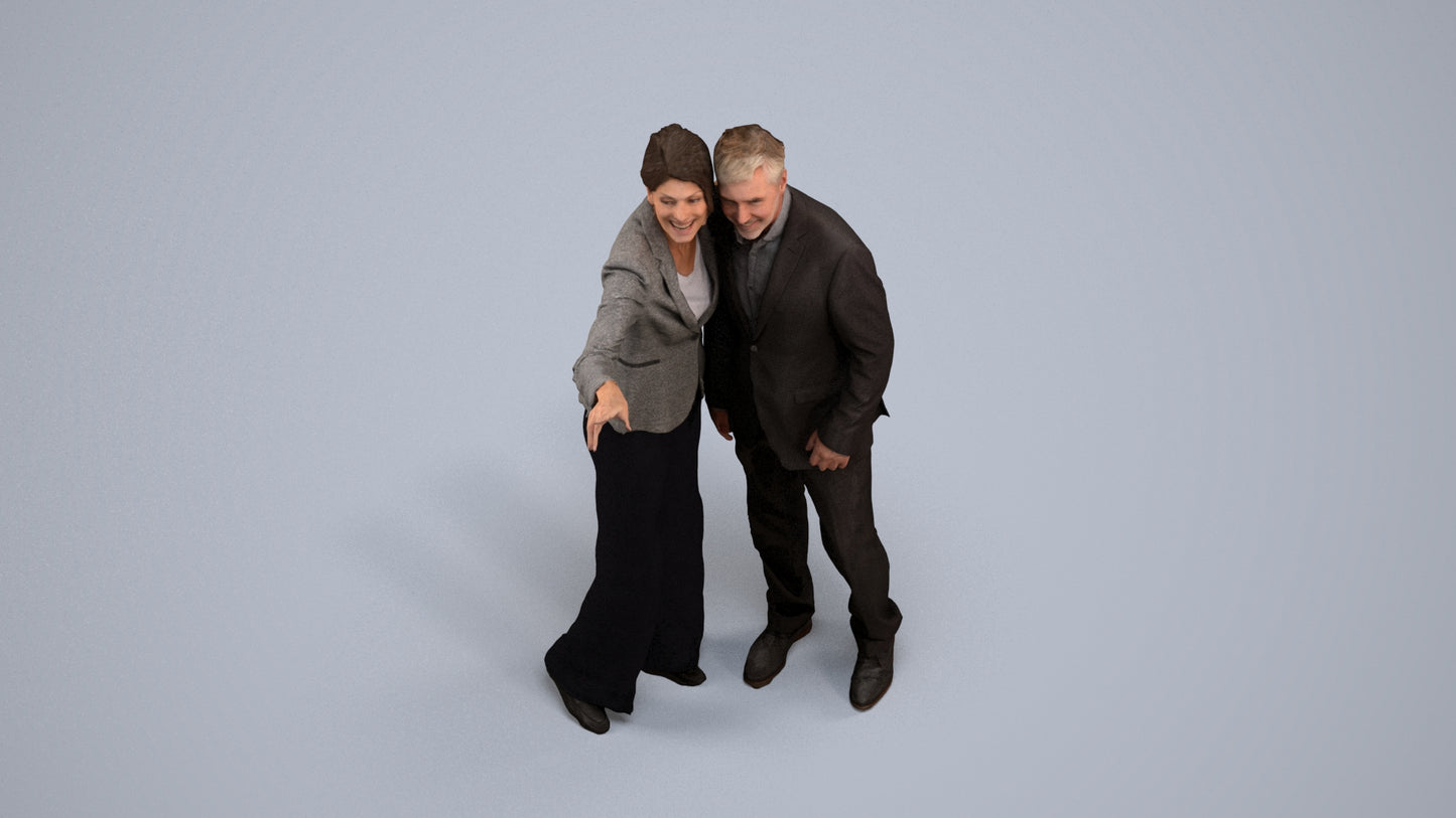 3D people model woman business, scanned human for 3ds Max rendering, back view render