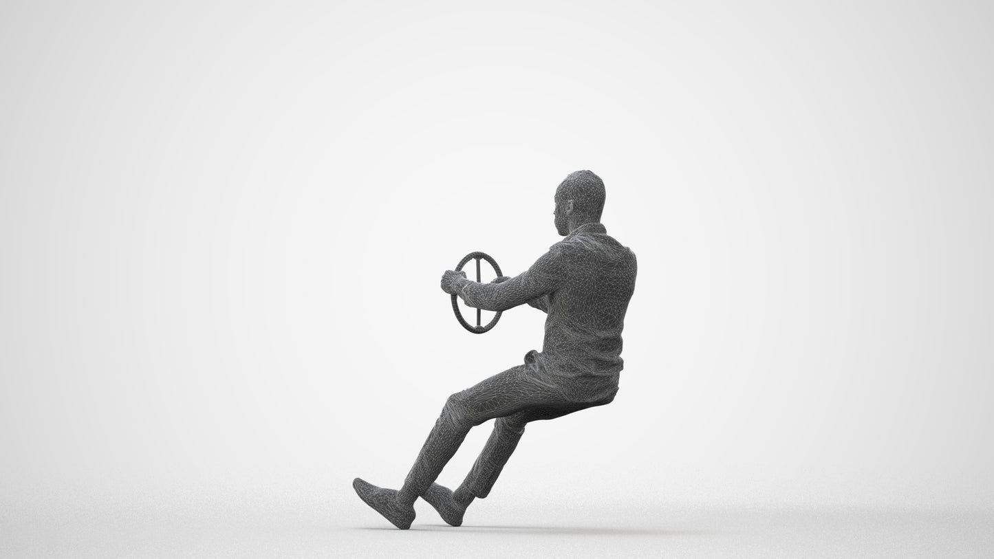 photogrammetry 3D boy casual driving, realistic human model archviz FBX, square thumbnail