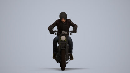 3D people model man casual cycling, scanned human for 3ds Max rendering, standing pose render