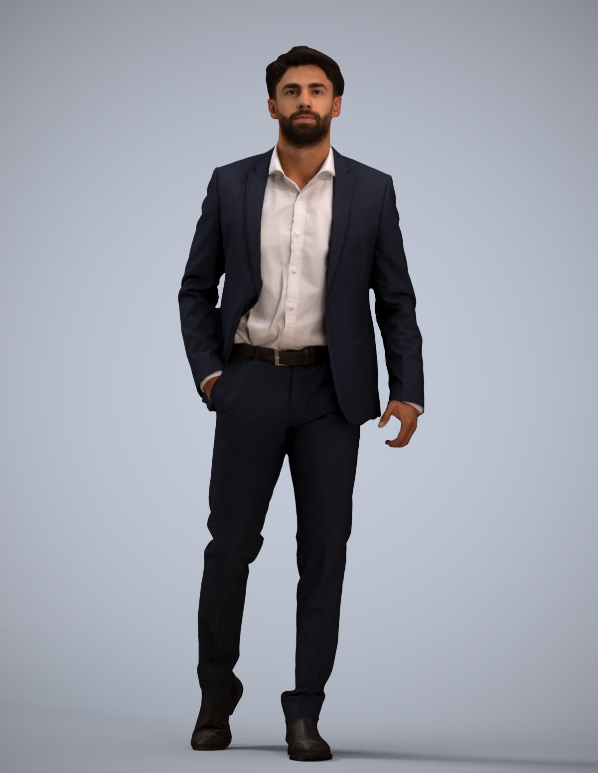 realistic 3D man business, scanned archviz people for Blender and 3ds Max