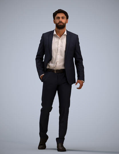 realistic 3D man business, scanned archviz people for Blender and 3ds Max