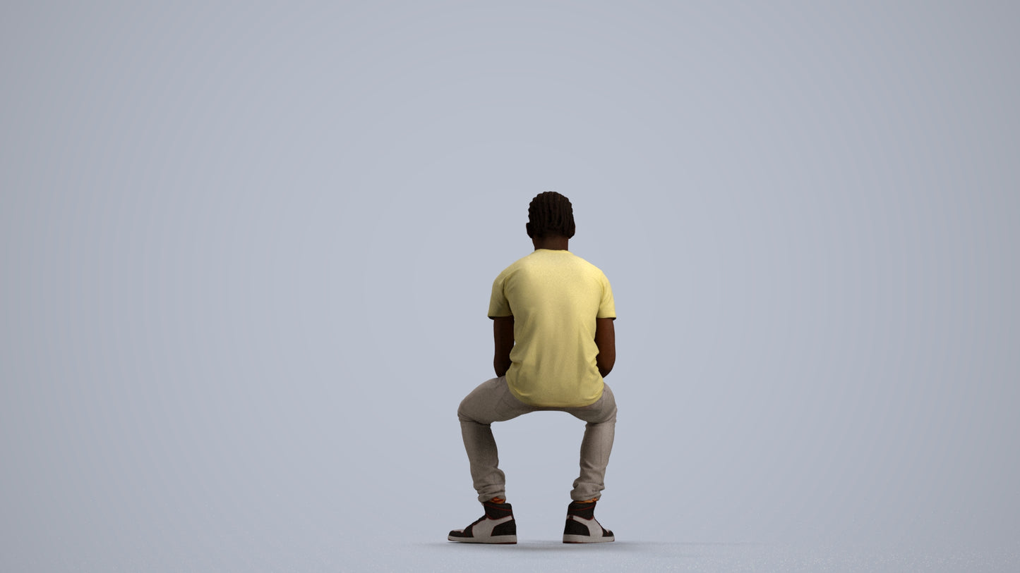 realistic 3D boy casual kids, scanned archviz people for Blender and 3ds Max, front view render