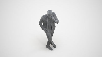 scanned 3D man formal formalaffairs, photogrammetry people for Enscape and V-Ray, wireframe three-quarter view