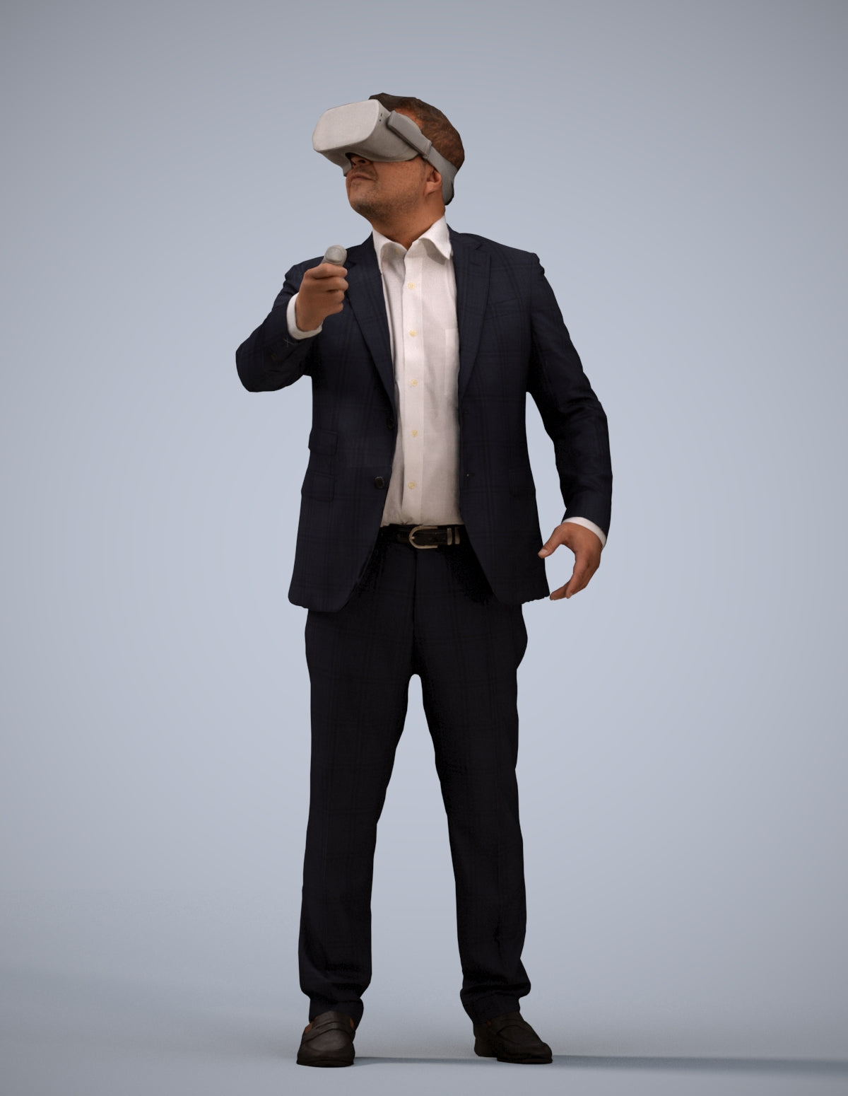 realistic 3D human man business standing, archviz people FBX OBJ for Blender