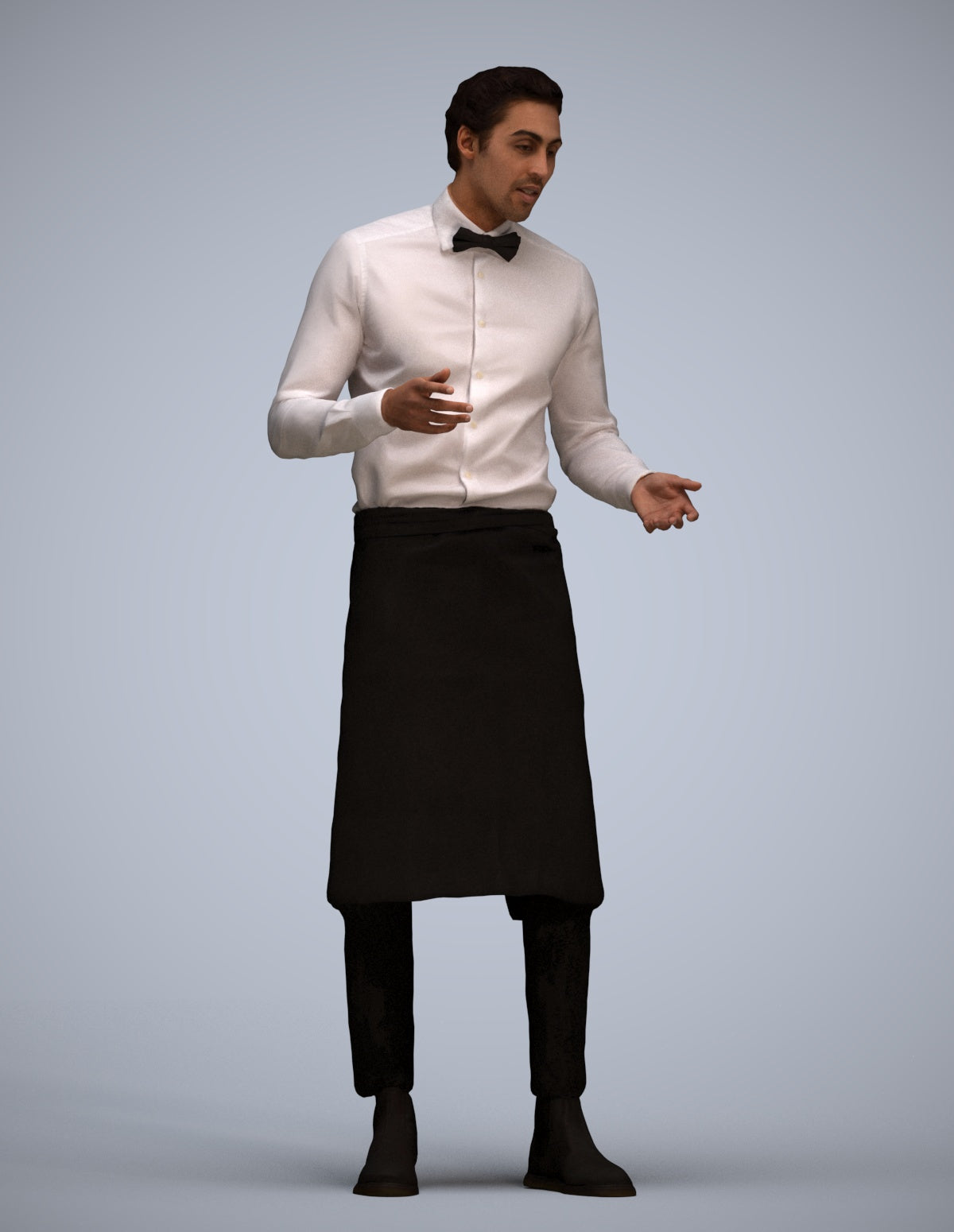 photogrammetry 3D man hospitality, realistic human model archviz FBX