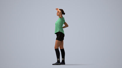 3D scanned woman sport, photorealistic archviz people for Enscape and SketchUp, three-quarter view render