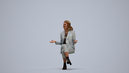 realistic 3D people woman business, render-ready for V-Ray and Corona, FBX OBJ, standing pose render