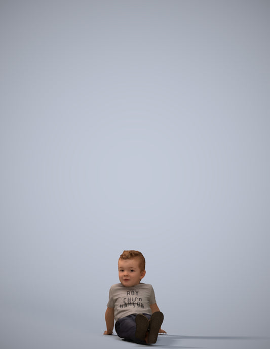 photogrammetry 3D boy casual kids, realistic human model archviz FBX