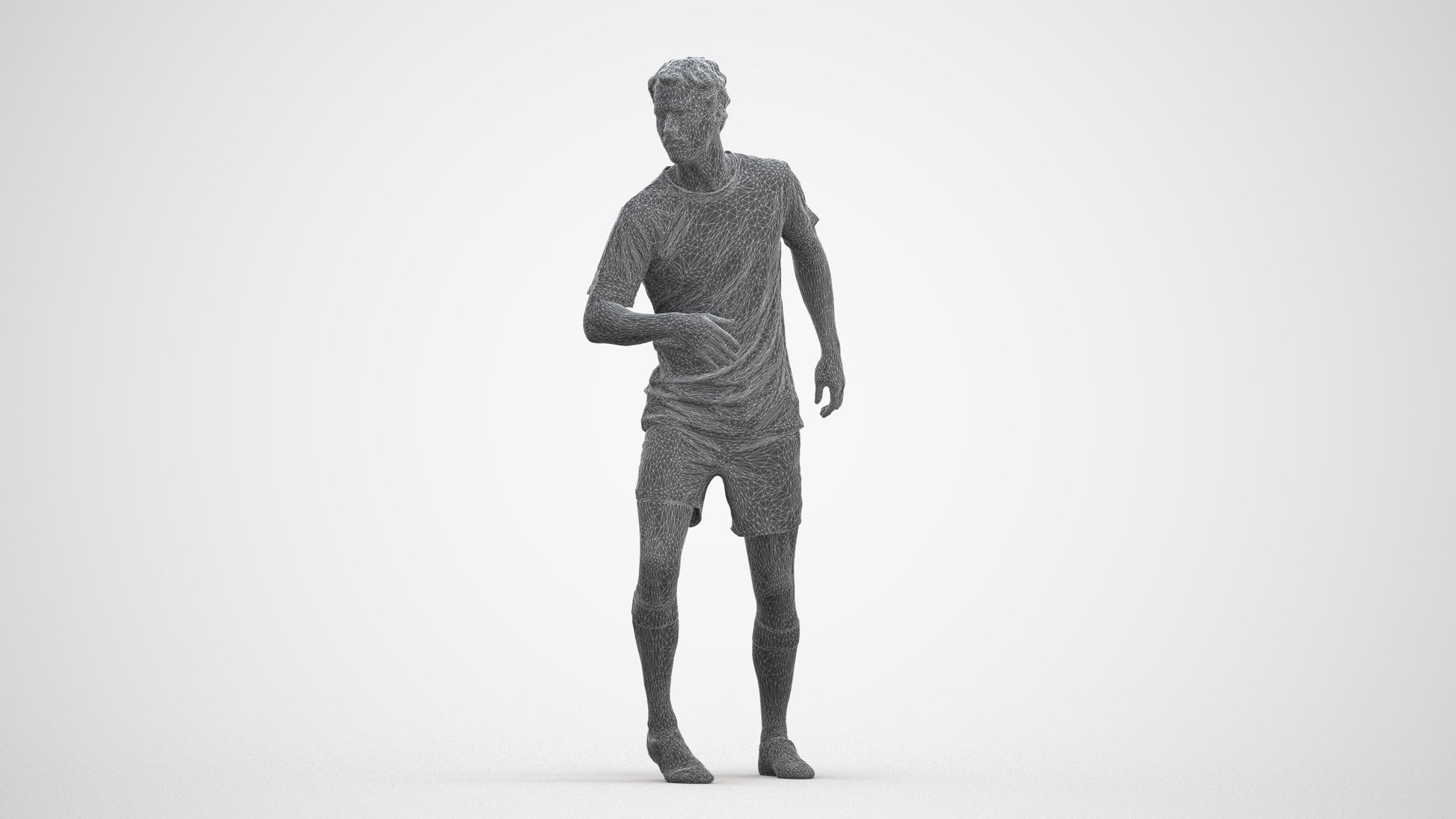 realistic 3D people man sport, render-ready for V-Ray and Corona, FBX OBJ, three-quarter front view render
