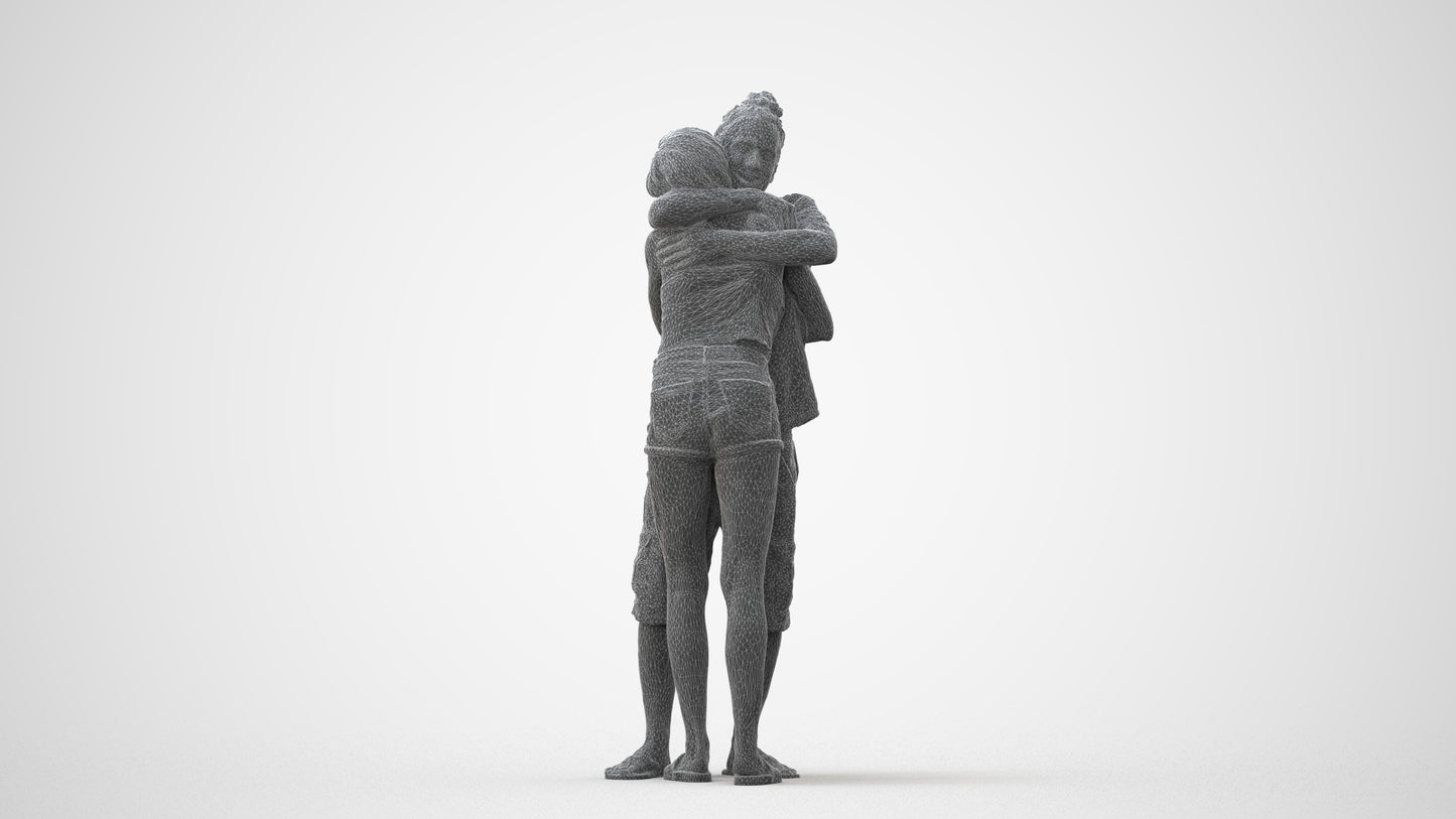 realistic 3D people woman couple, render-ready for V-Ray and Corona, FBX OBJ, square thumbnail