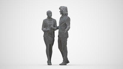 3D human model woman business, photogrammetry scanned person for archviz, wireframe back view