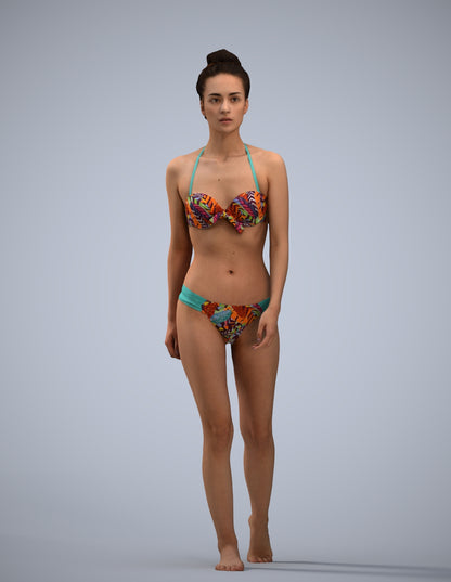 realistic 3D human woman pool, archviz people FBX OBJ for Blender