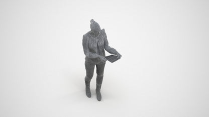 3D people model woman business walking, scanned human for 3ds Max rendering, wireframe three-quarter view