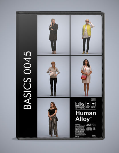 photogrammetry 3D people standing collection, 5 realistic human models archviz FBX