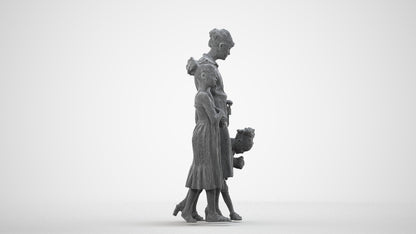 3D human model girl casual kids, photogrammetry scanned person for archviz, wireframe side view