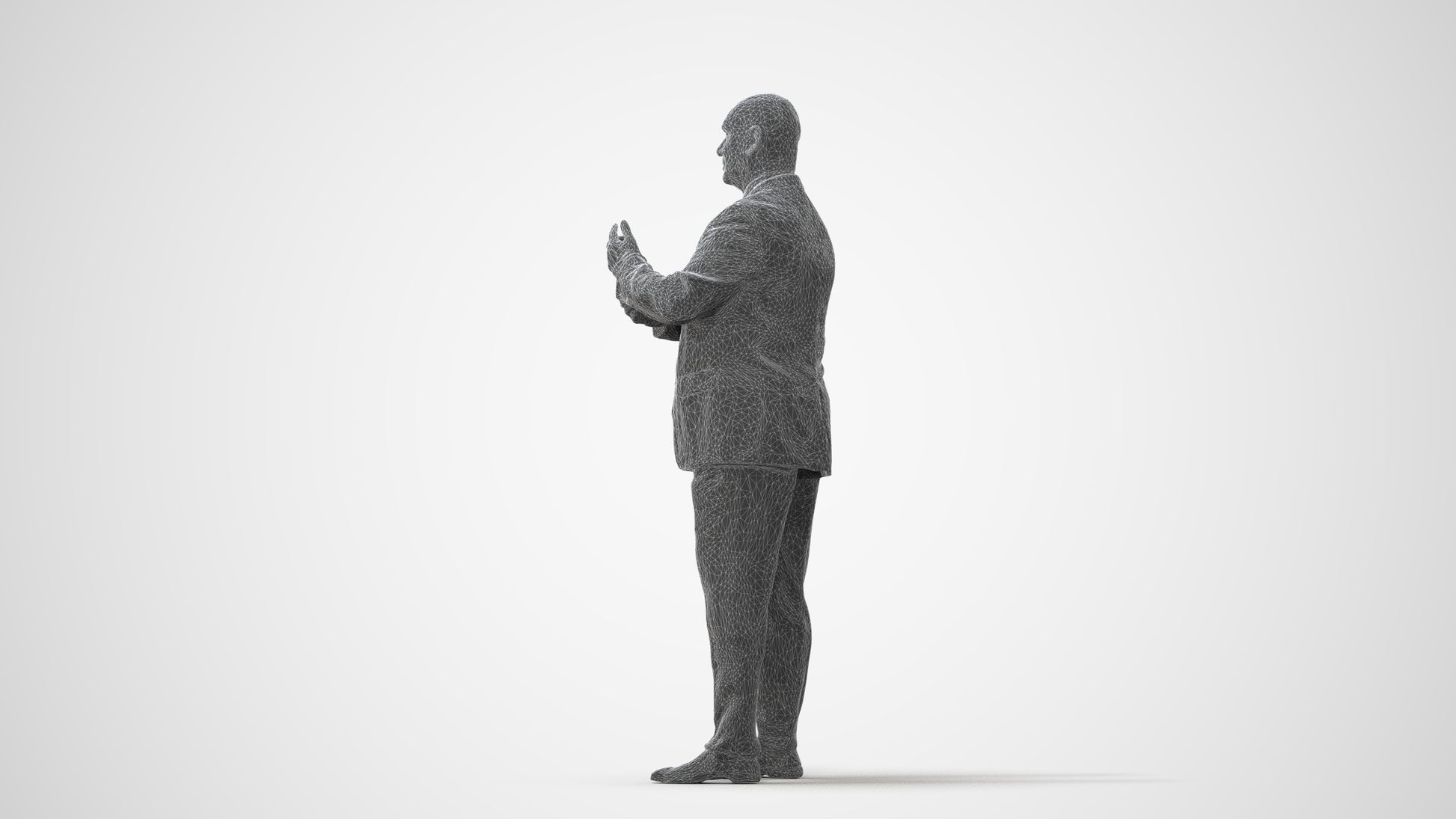 scanned 3D senior man business, photogrammetry people for Enscape and V-Ray, square thumbnail