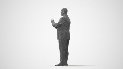 scanned 3D senior man business, photogrammetry people for Enscape and V-Ray, square thumbnail