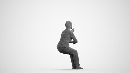 3D scanned woman business, photorealistic archviz people for Enscape and SketchUp, wireframe front view