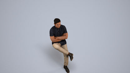 realistic 3D people man casual business, render-ready for V-Ray and Corona, FBX OBJ, back view render