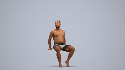3D people model man pool, scanned human for 3ds Max rendering, standing pose render