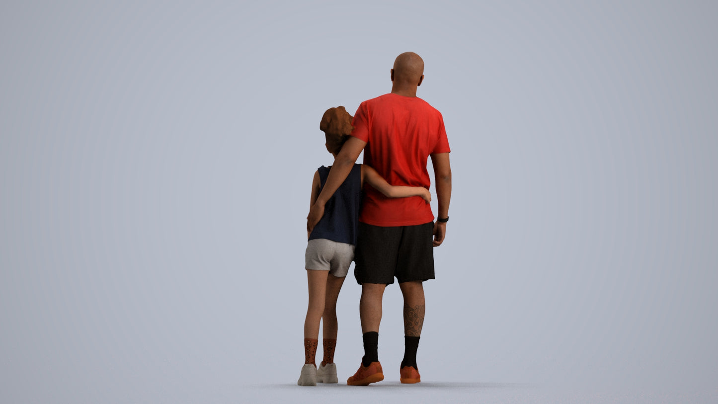 realistic 3D people girl sport kids, render-ready for V-Ray and Corona, FBX OBJ, front view render