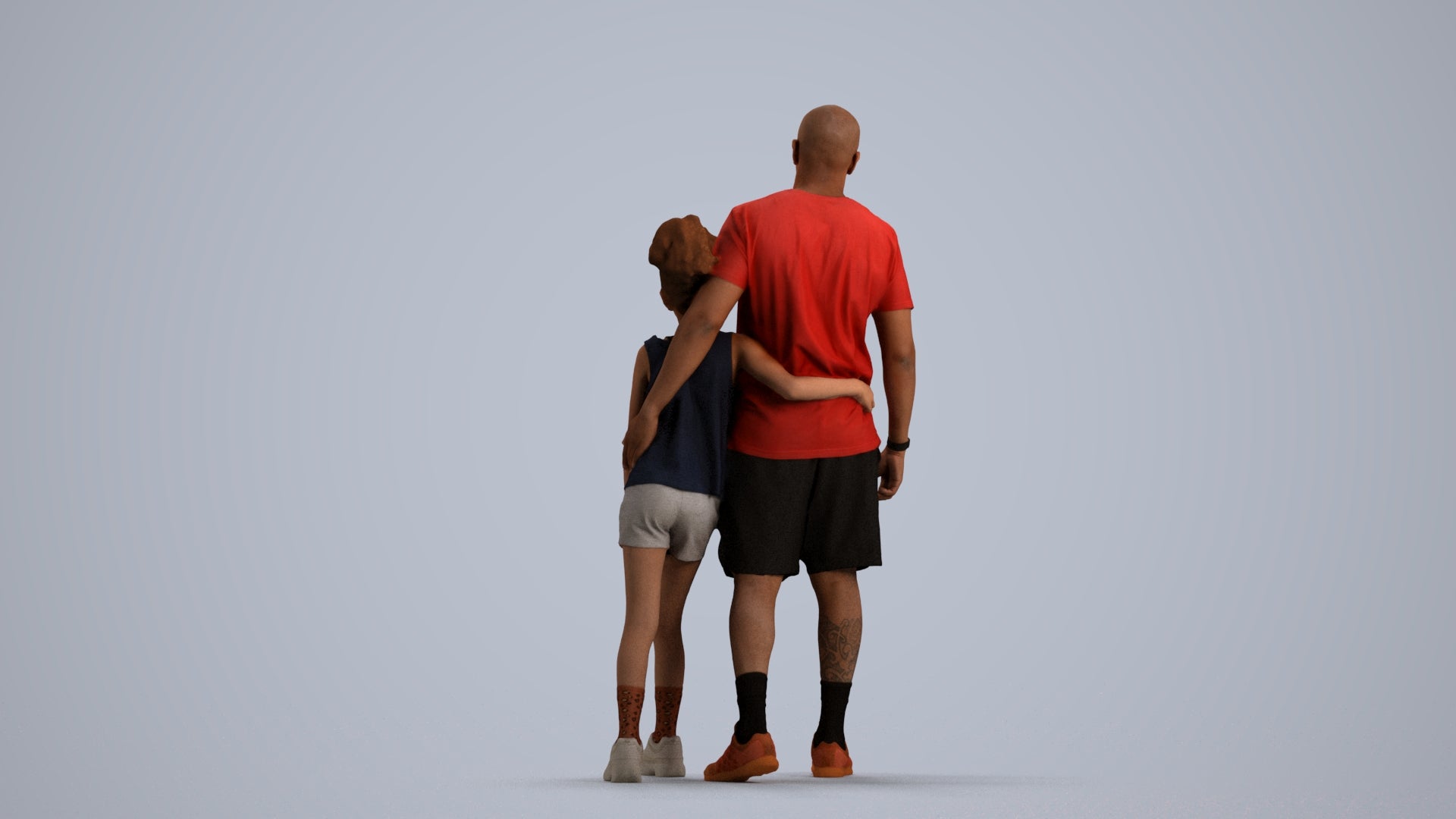 realistic 3D people girl sport kids, render-ready for V-Ray and Corona, FBX OBJ, front view render