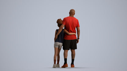 realistic 3D people girl sport kids, render-ready for V-Ray and Corona, FBX OBJ, front view render