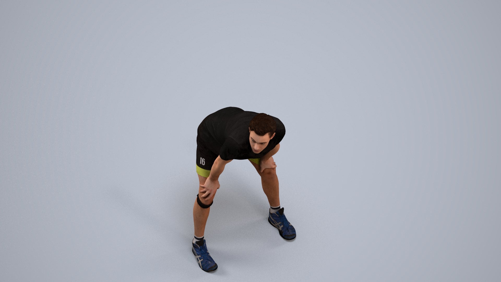 realistic 3D man sport, scanned archviz people for Blender and 3ds Max, back view render