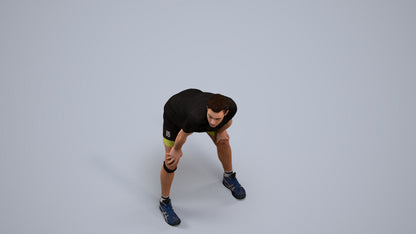 realistic 3D man sport, scanned archviz people for Blender and 3ds Max, back view render