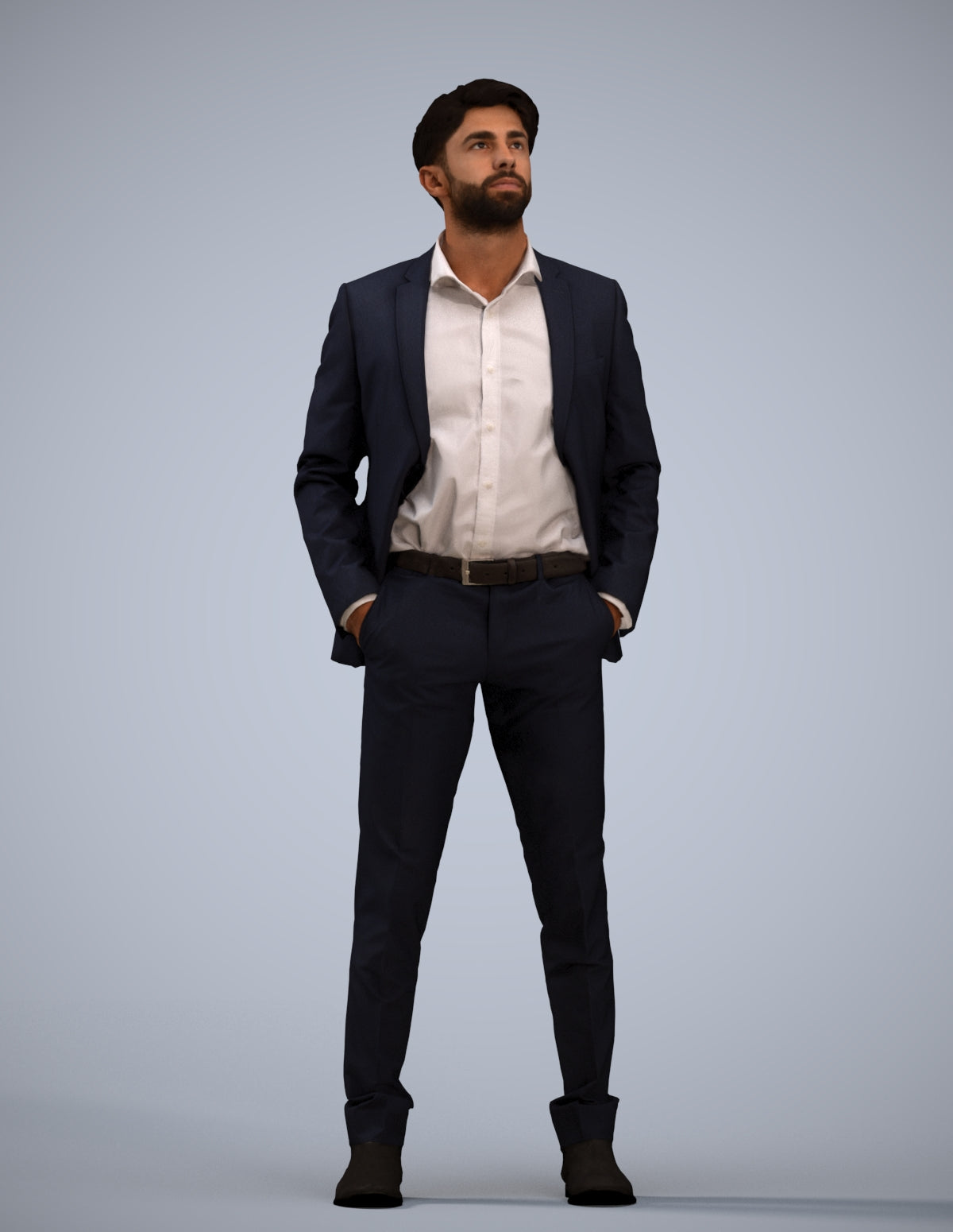 scanned 3D man business, photogrammetry people for Enscape and V-Ray