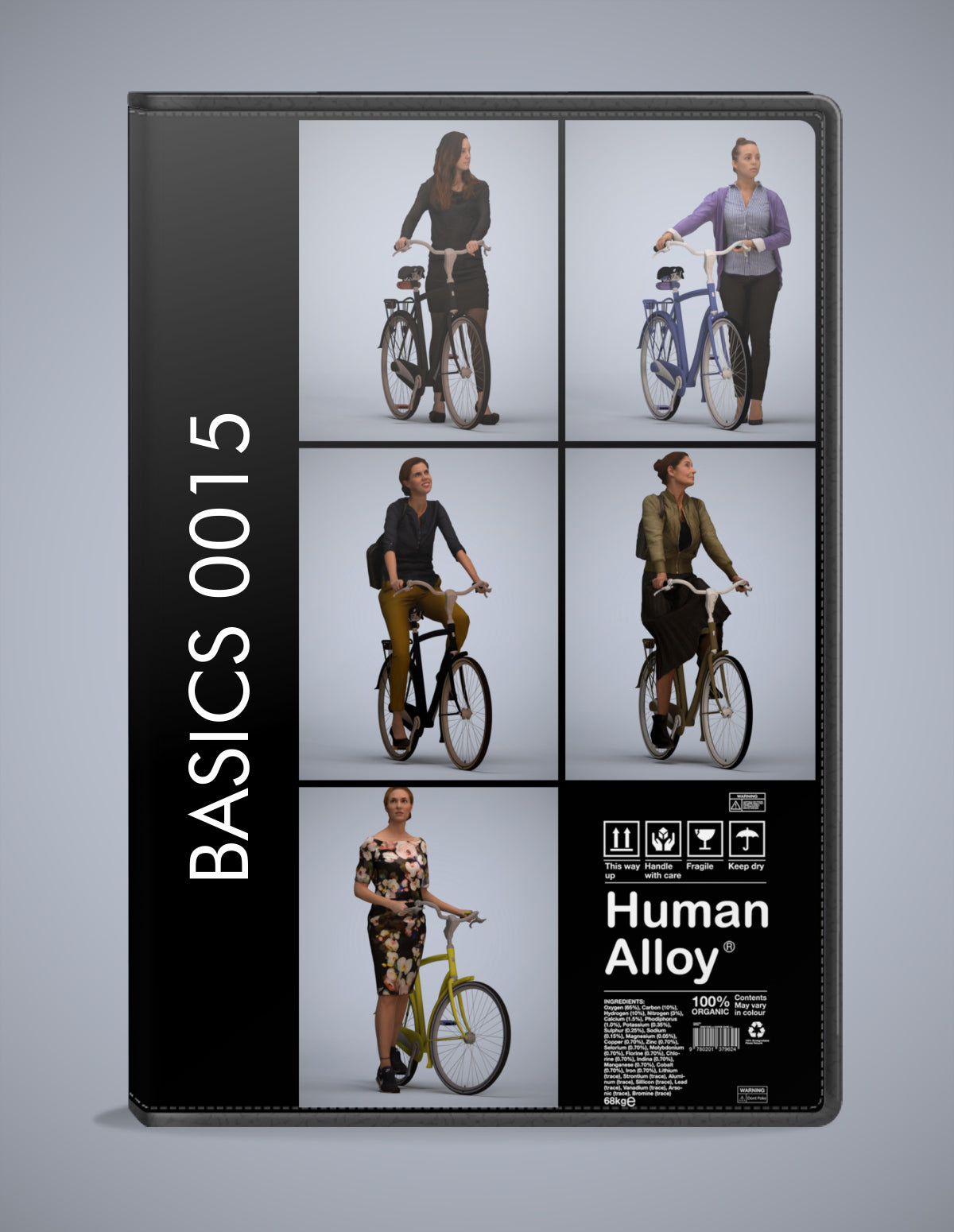 3D human models cycling bundle, 5 photogrammetry scanned people for archviz